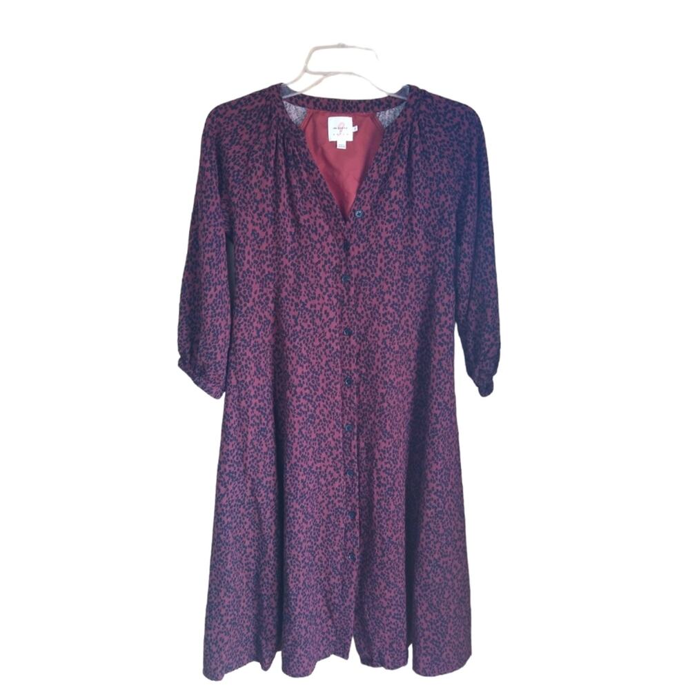 The Nines By Hatch Rust Animal Print Midi Dress S… - image 1